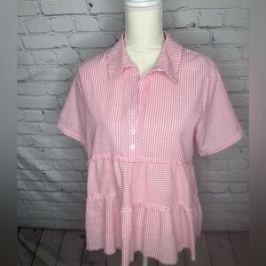 Umgee Pink Striped Women's Top